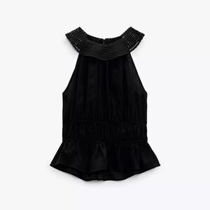Zara: Black Halter Top; Size Medium; NWT